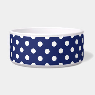 Comedero Modelo de lunar de los azules marinos y del blanco