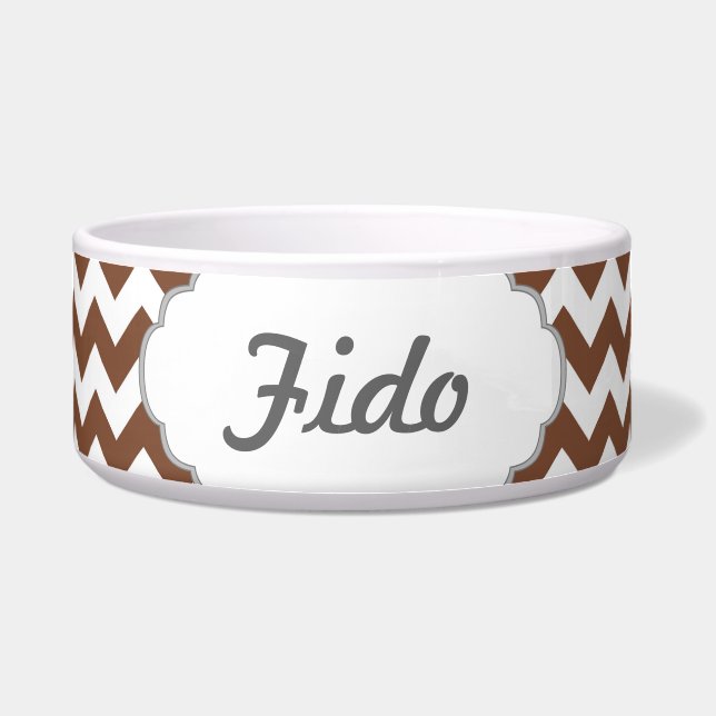 Comedero Modelo de zigzag de Brown Chevron (Frente)