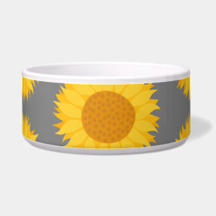 Comedero Modelo del girasol. Amarillo y gris