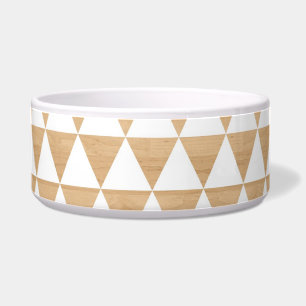Comedero Modelo elegante geométrico de madera tribal