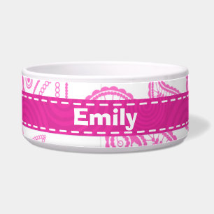 Comedero Modelo rosado de Paisley