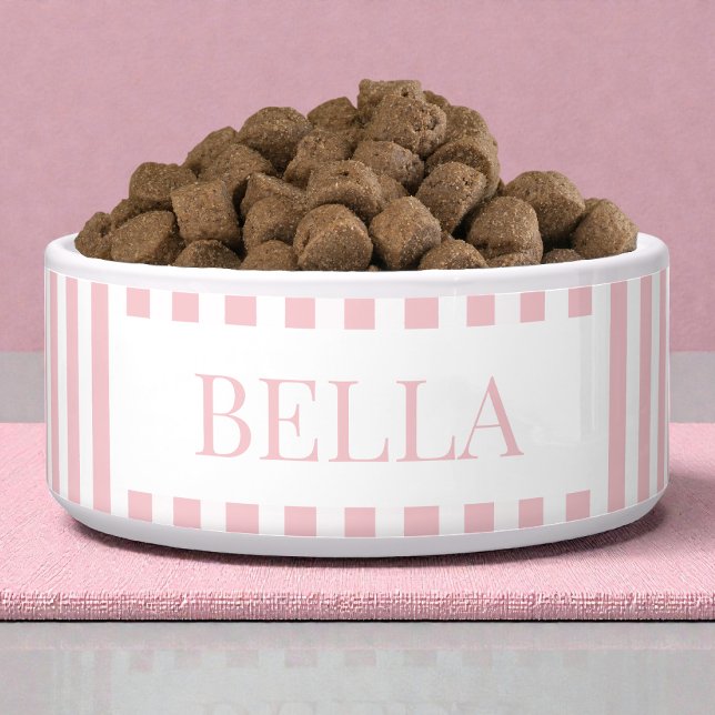 Comedero Modern Bold Pink Stripes Pattern Minimal Dog Pet (Modern Bold Pink Stripes Pattern Minimal Dog Pet Bowl)