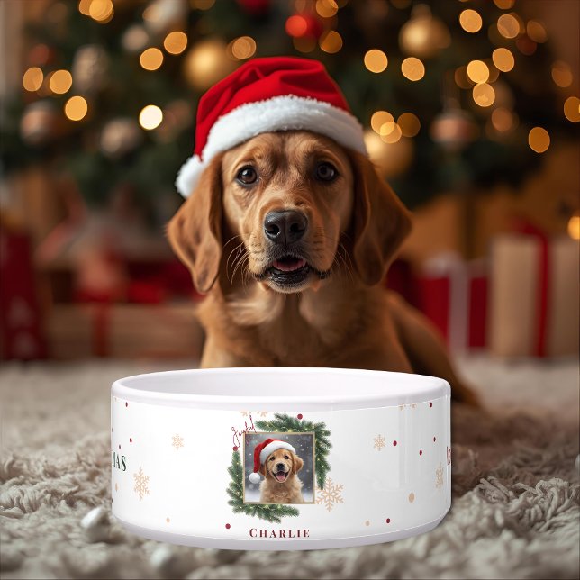 Comedero Modern Christmas Pet Bowl – Personalized Photo (Subido por el creador)