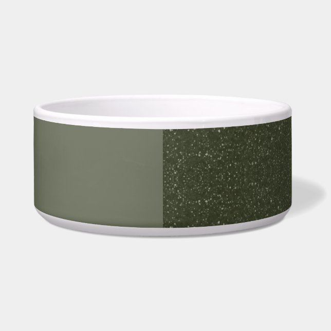 Comedero Modern Split Moss Green Ceramic Pet Bowl - Persona (Frente)