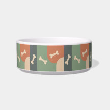 Moderno Funky Dog Bone Sage Terracotta Tan Pet Bow