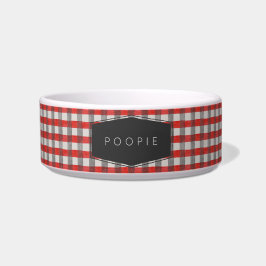 Comedero Moderno Lumberjack Check Red Plaid Personalizado
