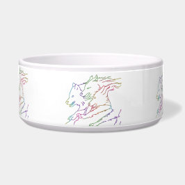 Comedero Modesto paquete de lobos en marcha con arcoiris