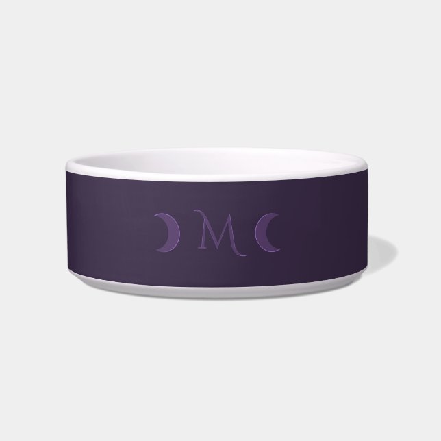 Comedero Monograma de las lunas de media luna violeta y tur (Frente)
