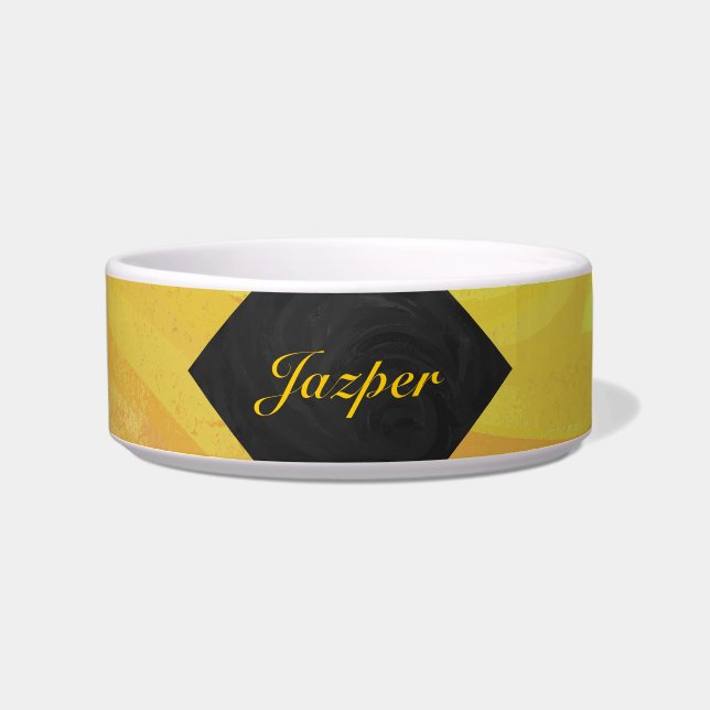 Comedero Monograma de piña y negro (Frente)