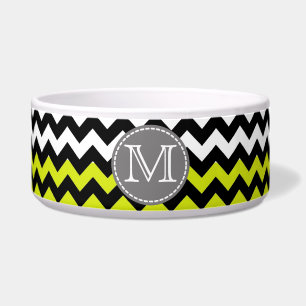 Comedero Monograma de zigzag verde negro