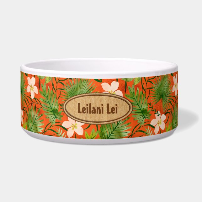 Comedero Monograma del Jardín Tropical Nalani Hawaiano (Frente)