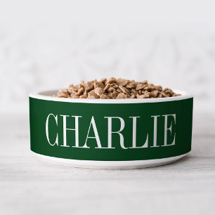 Comedero Monograma del nombre clásico de Charlie Azul Mar