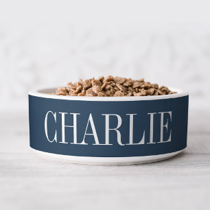 Comedero Monograma del nombre clásico de Charlie Azul Mar