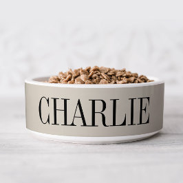 Comedero Monograma del nombre clásico de Charlie | Beige
