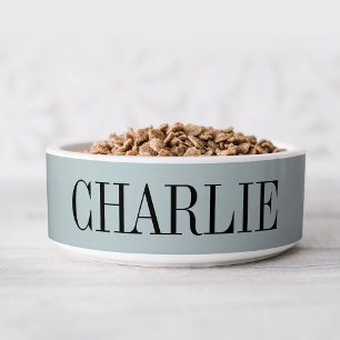 Comedero Monograma del nombre clásico de Charlie Blue Bow