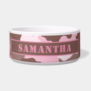 Comedero Monograma del patrón de camo rosado del camuflaje