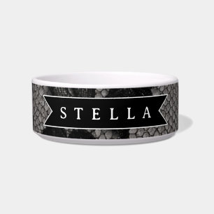 Comedero Monograma Elegante Floral de Encaje Negro Personal