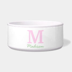 Comedero Monograma Nombre Personalizado Inicial Tazón Verde