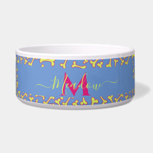 Comedero Monograma Personalizado Perro Hueso Personalizado