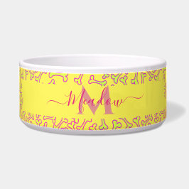 Comedero Monograma personalizado Personalizado óseo amarill