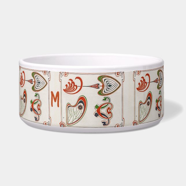 Comedero Monograma vintage de Art Nouveau de Mucha (Frente)