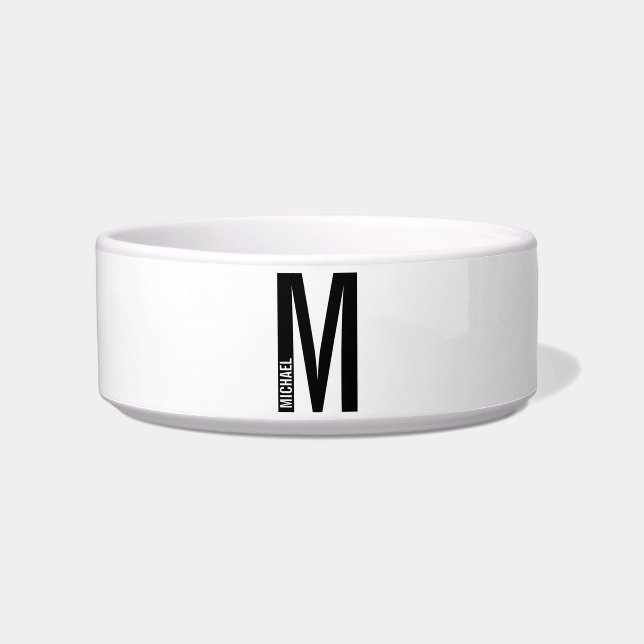 Comedero Monograma y nombre en negrita personalizados moder (Frente)