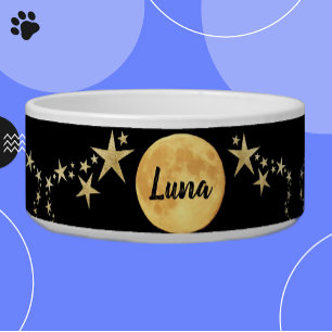 Comedero Moon Luna Gold Stars personalizado