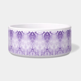 Comedero Morado Flores Blancas Cerámica Bote Bowl