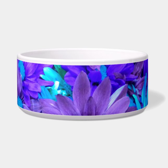 Comedero Morado N Turquoise Daisies (Mascota) Bowl (Derecha)