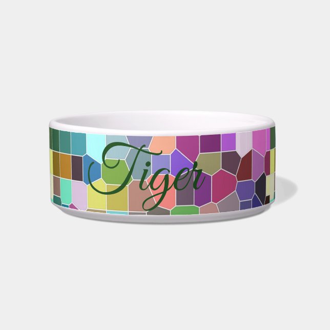 Comedero Mosaico de flores personalizado (Izquierda)