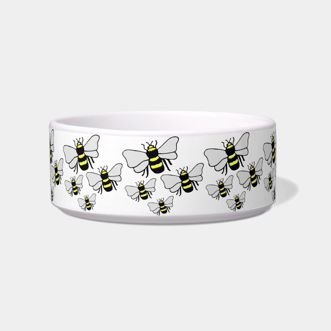 Comedero Muchos Tazones de Perro de Abejas (Frente)