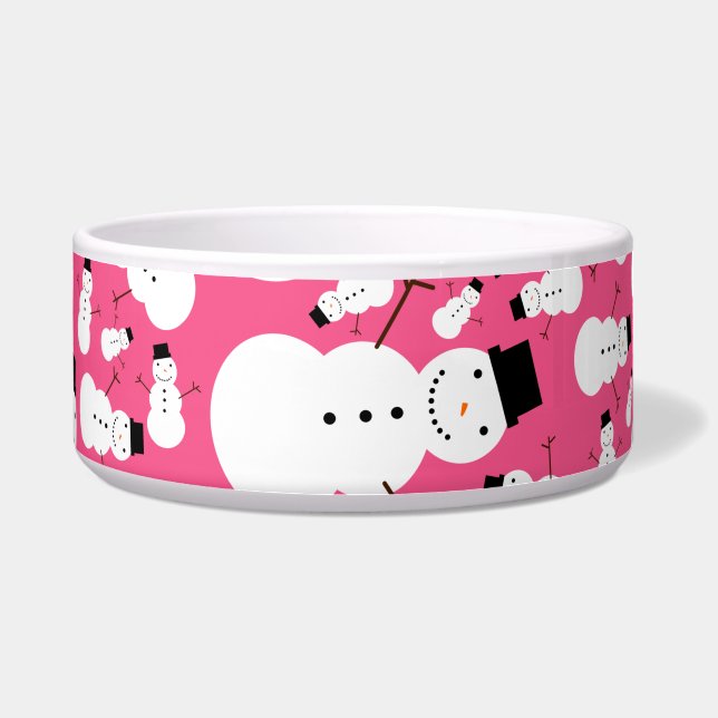 Comedero Muñecos de nieve rosados (Frente)