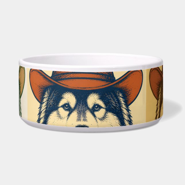 Comedero "Mush It, Cowboy", Alaskan Malamute (Frente)