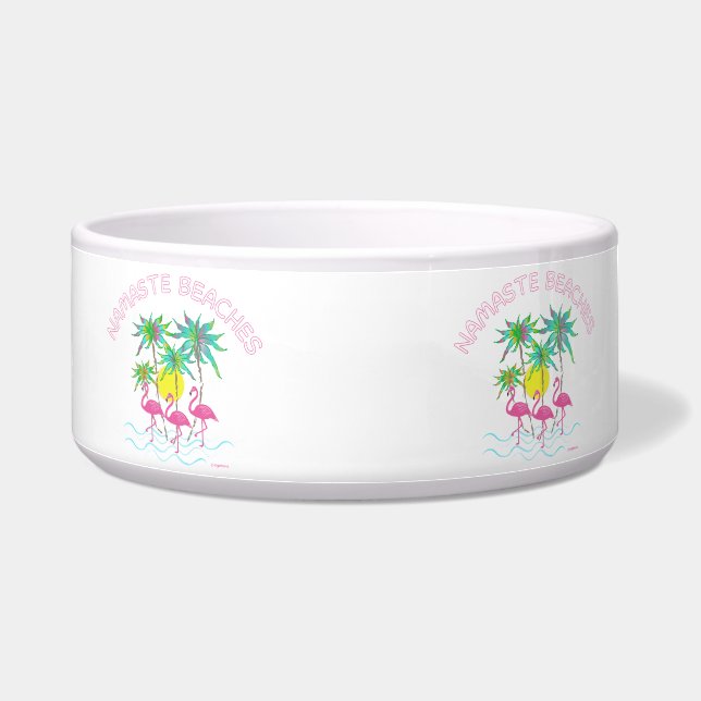 Comedero Namaste Beaches Yoga Tropic Cute Doggie Graphic (Derecha)