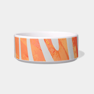 Comedero Naranja de cebra y impresión en blanco