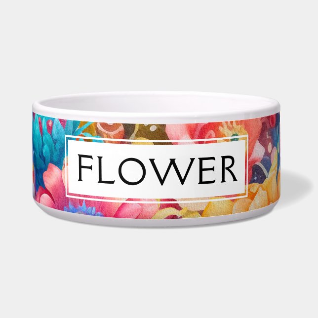 Comedero Naranja de flores y Boho azul (Frente)