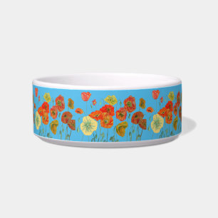 Comedero Naranja Flores de bonito de amapola Mascota floral