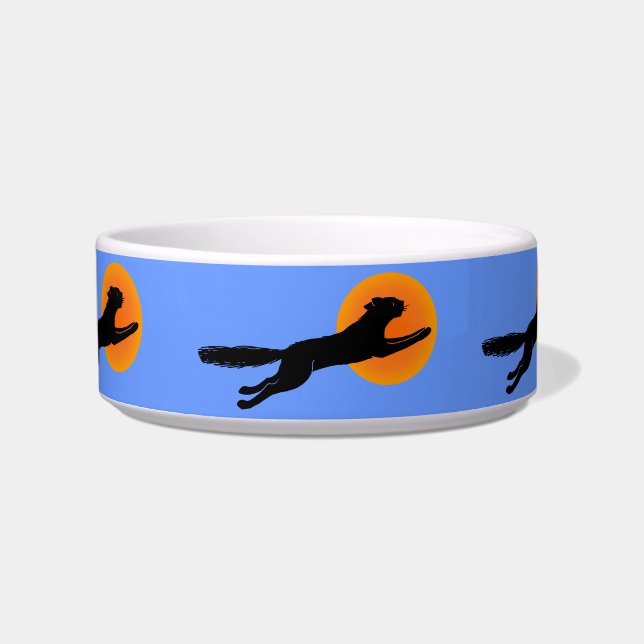 Comedero Naranja Gato Negro Moon Cat Dish (Frente)