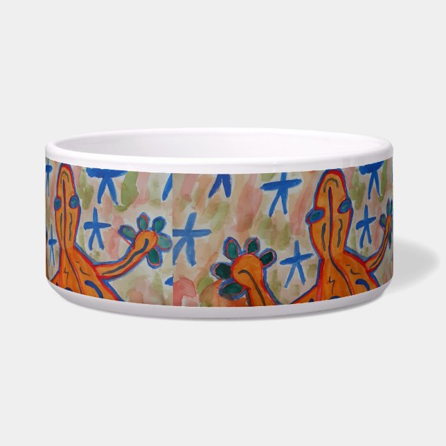 Comedero Naranja Gecko Ceramic Pet Bowl (Frente)