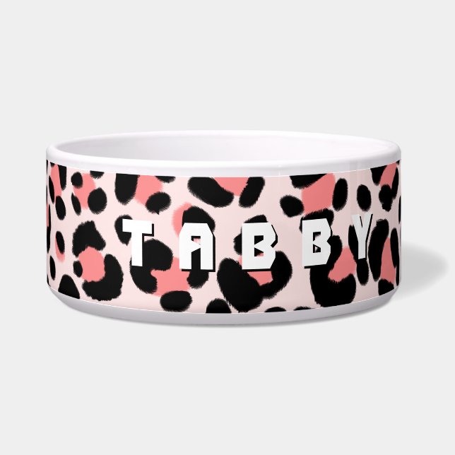 Comedero Naranja leopardo Beige negro personalizado (Derecha)