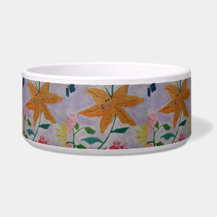Comedero Naranja Lily Ceramic Pet Bowl