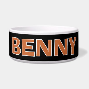 Comedero Naranja Quemada y Negro Personalizados