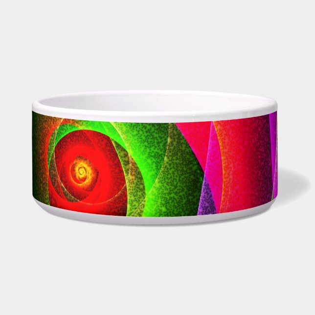 Comedero Naranja Verde Rojo Patrón de arte abstracto modern (Frente)