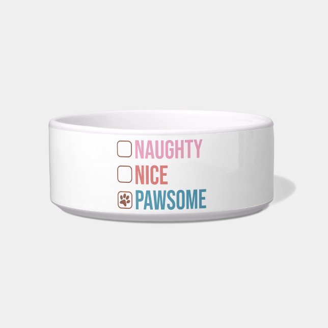 Comedero Naughty Nice Pawsome Navidades List Dog (Frente)