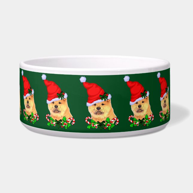 Comedero Navidad adorable Chow Chow (Frente)