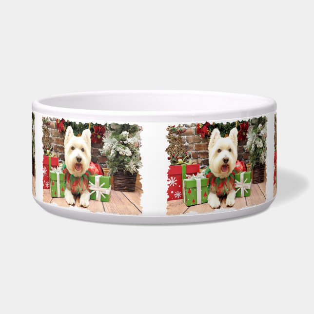 Comedero Navidad - Westie - afortunado (Frente)