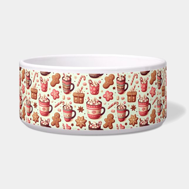 Comedero Navidades acogedores Patrón de cacao y pan de jeng (Frente)