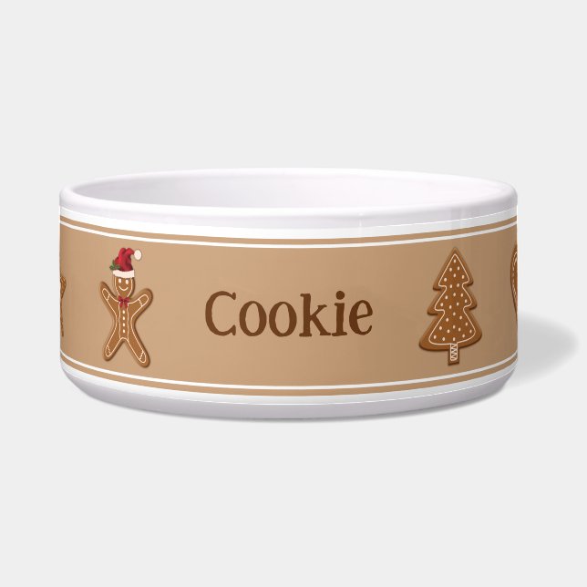 Comedero Navidades Brown De Gingerbread Cookan Con Un Nombr (Frente)
