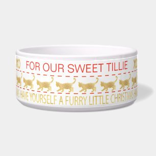 Comedero Navidades CAT Pet Bowl "ORO/AGRADABLE"