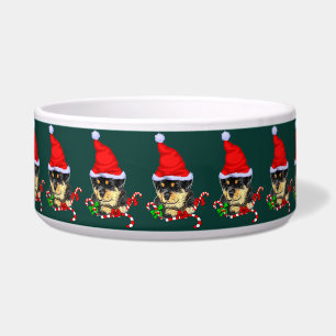 Comedero Navidades Cute Santa Rottweiler